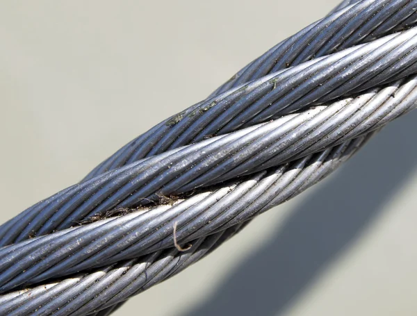 stock image A fragment of a metal towing rope