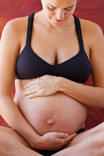 Detalhe da barriga grávida — Fotografia de Stock