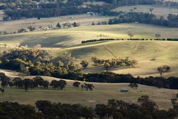 Australische Landschaft und landwirtschaftliche Felder — Stockfoto