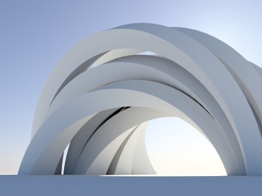 Abstract arch on blue clipart