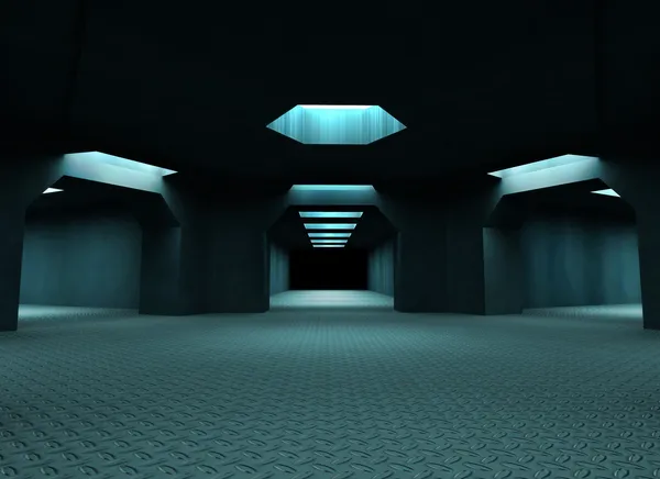 Dunkle mysteriöse Tunnel. Stockfoto