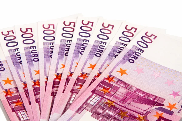500 евро лежат вентилятор — стоковое фото