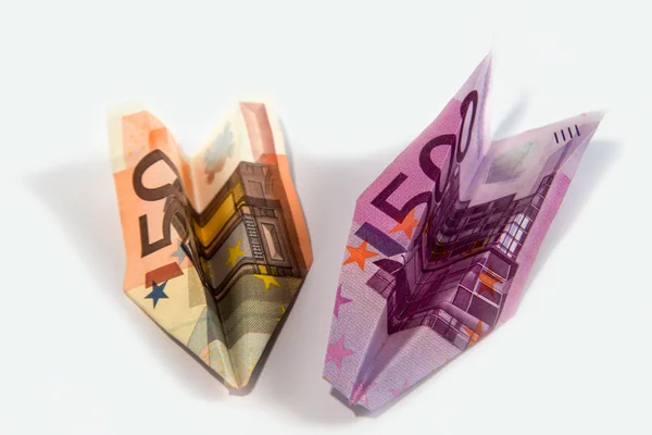 Paper planes from money — Stock Photo, Image