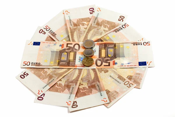 Money lies on a circle — Stock Photo, Image