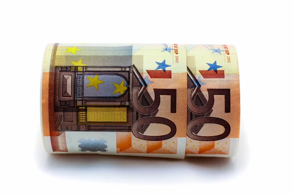 Denominações monetárias vantagem 50 euros — Fotografia de Stock