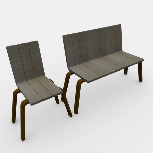 Chair and bench — Stock Photo, Image