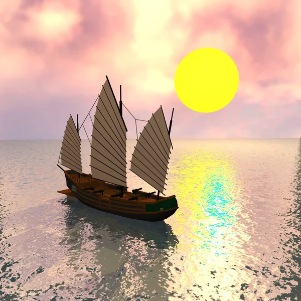 Barco pirata chino — Foto de Stock