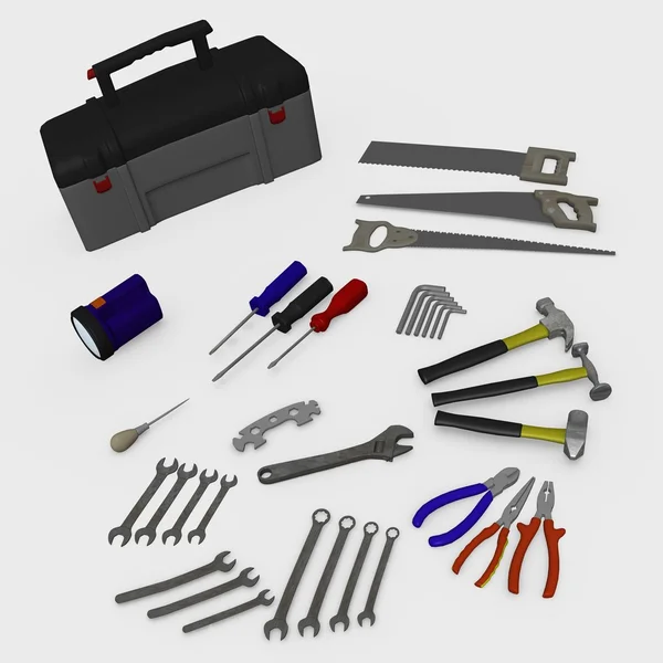 Werkzeugkasten-Werkzeuge — Stockfoto