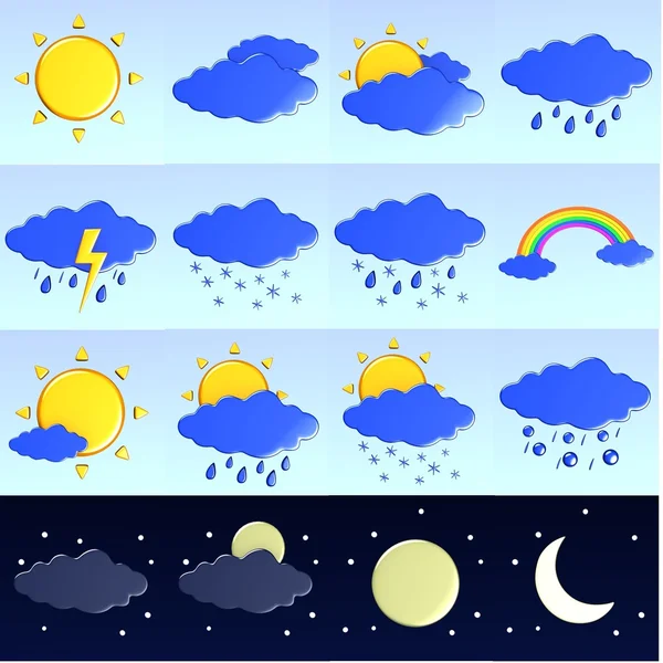 Ícones meteorológicos — Fotografia de Stock