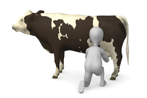 Carácter con vaca —  Fotos de Stock