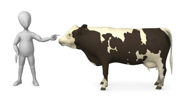 Carácter con vaca — Foto de Stock