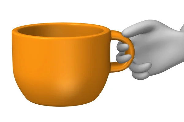 Character with cup — Stock Photo, Image