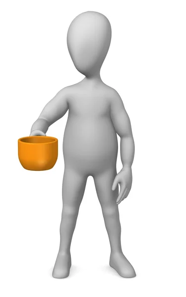 Character with cup — Stock Photo, Image