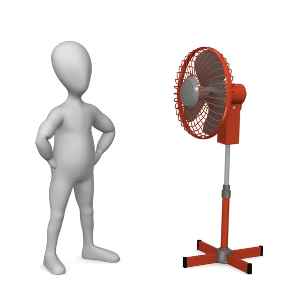 Personaje con ventilador —  Fotos de Stock