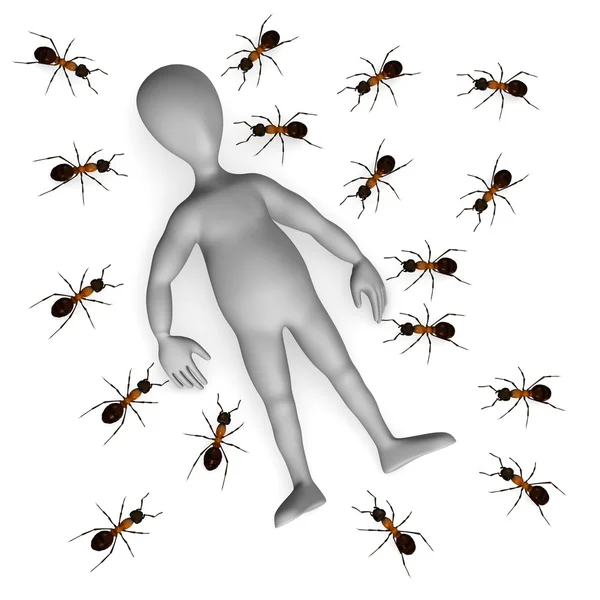 Personagem com formiga — Fotografia de Stock