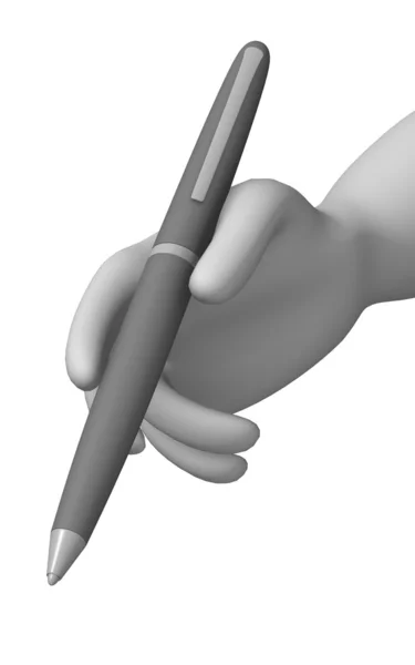 Karaktär med penna — Stockfoto