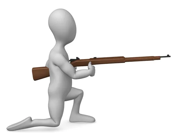 Character with gun — Stock Photo, Image