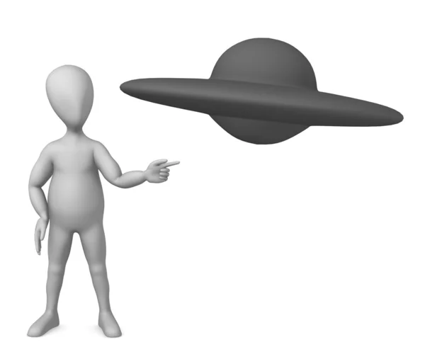 Charakter s ufo — Stock fotografie