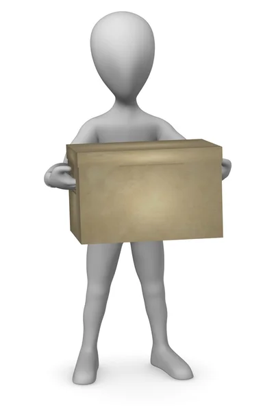 Character with box — Stock Photo, Image
