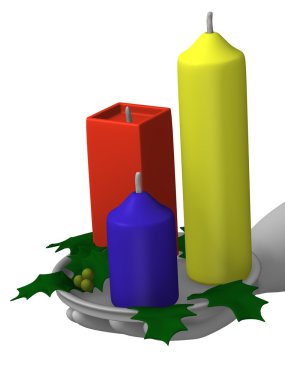 Xmas candles clipart