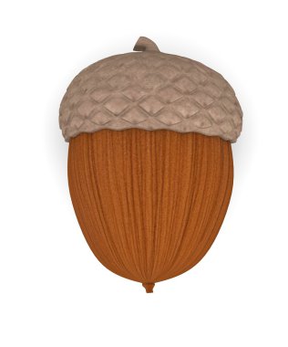 3d render of acorn clipart