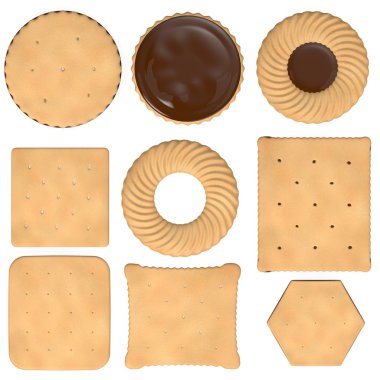 3D render bisküvi gıda