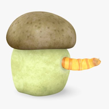 boletus appendiculatus solucanı ile 3D render