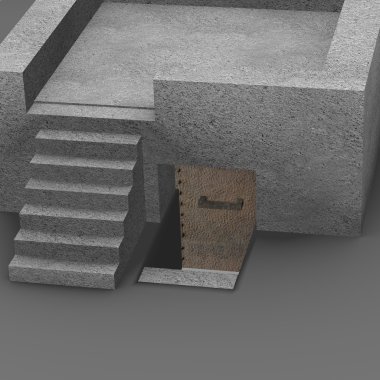 askeri Bunker 3D render