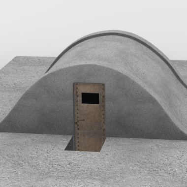 askeri Bunker 3D render