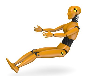 3d render of car test dummy - woman clipart