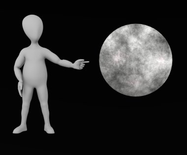 çizgi film karakteri çizgi film moon ile 3D render
