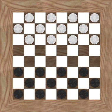 3d render of checkers game clipart