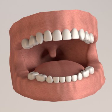 3d render of child teeth clipart