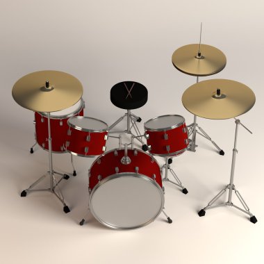 3d render of drum set clipart