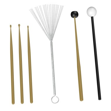 3d render of percussion sticks clipart