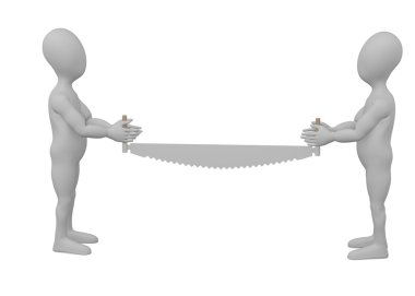 çizgi film karakteri ile tarım alet 3D render