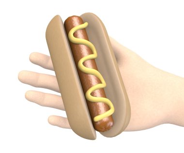 el ile hotdog 3D render