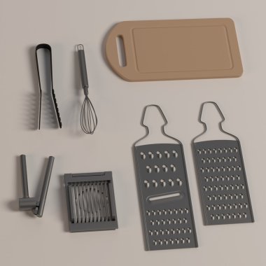 mutfak araçları 3D render
