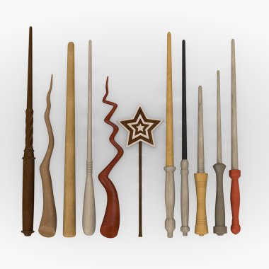 magic wands 3D render