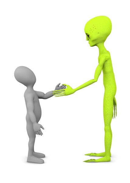 3d render of cartoon character with alien