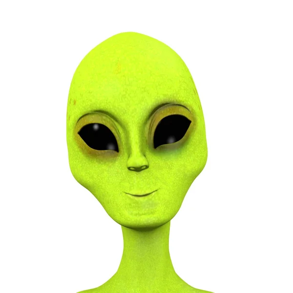 3D візуалізація зеленого інопланетянина — стокове фото
