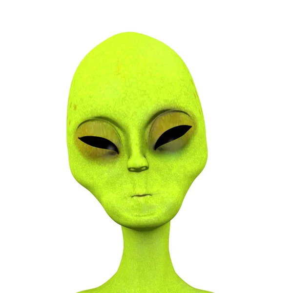 3d 呈现器的绿色外星人 — 图库照片