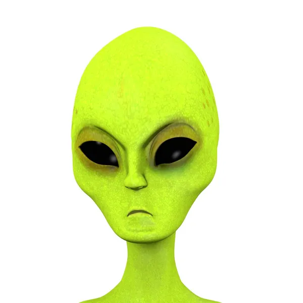 3D візуалізація зеленого інопланетянина — стокове фото