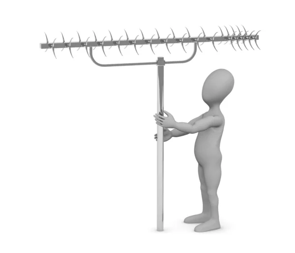 3d render of cartoon character with antenne — Stock Photo, Image