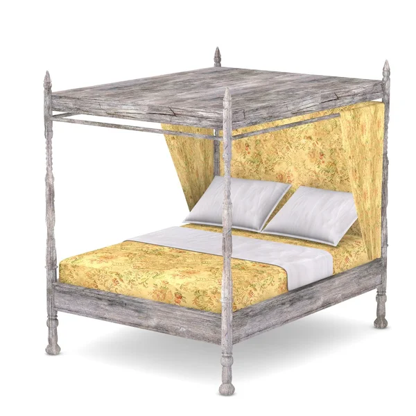 3d renderizado de cama antigua — Foto de Stock