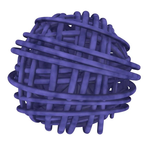 3D рендеринг шара из шерсти — стоковое фото