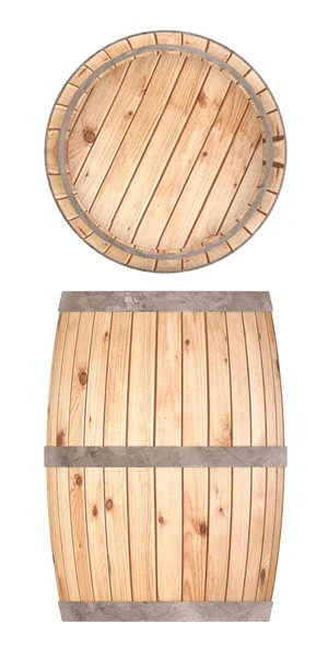 3d renderização de barril de madeira — Fotografia de Stock