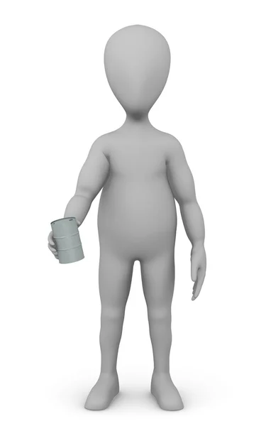 3D візуалізація мультиплікаційного персонажа зі стволом — стокове фото