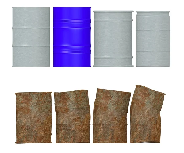 3d render of metal barrels — Stock Photo, Image