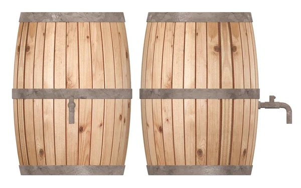 木樽の 3 d レンダリング — ストック写真